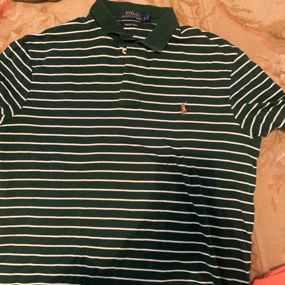 Ralph Lauren green/white stripe shirt